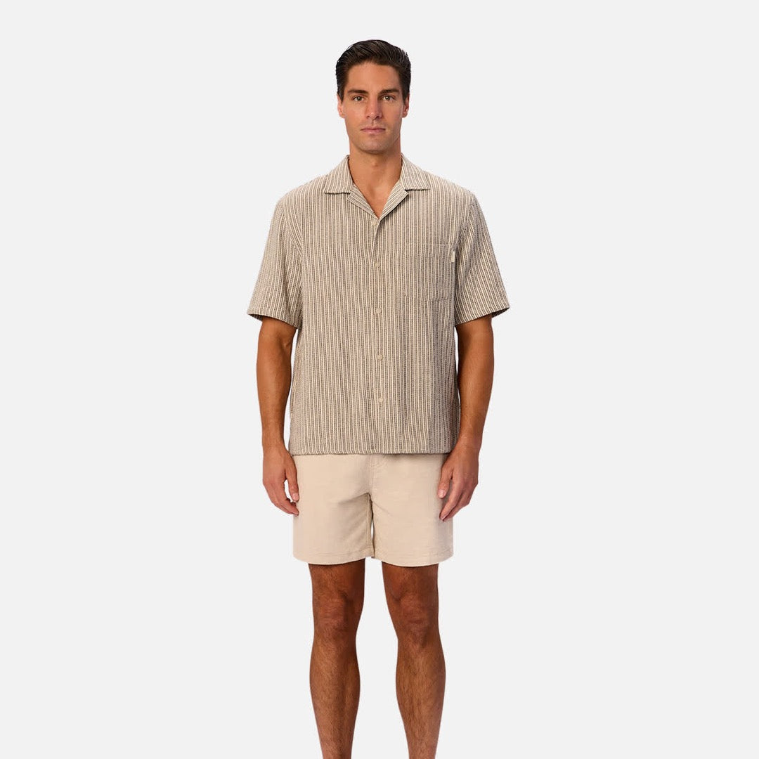 The Matera Short Sleeve Shirt | Sand / Charcoal official Industrie view 5