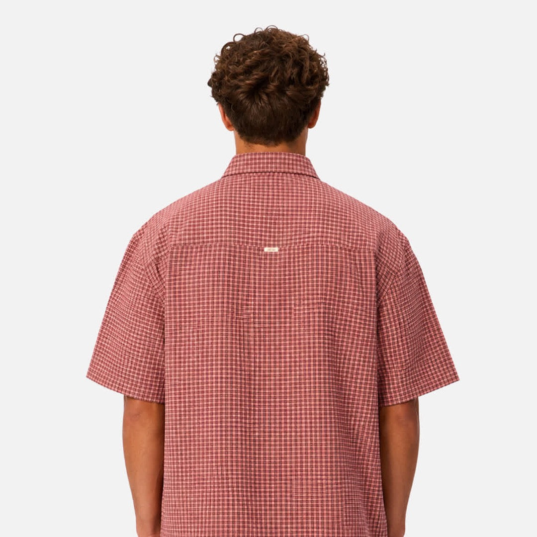 The Alves Short Sleeve Shirt | Pink / Burgundy official Industrie view 4
