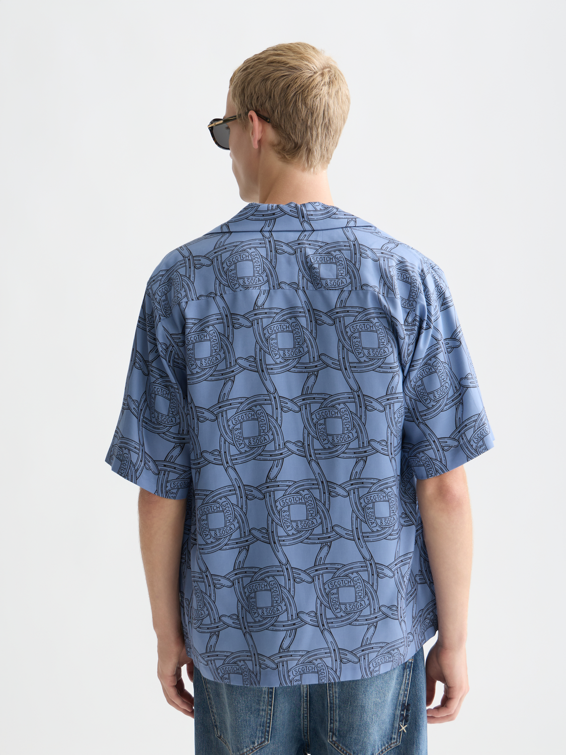Scotch & Soda Printed Short Sleeve Shirt Horseshoes Infinity back