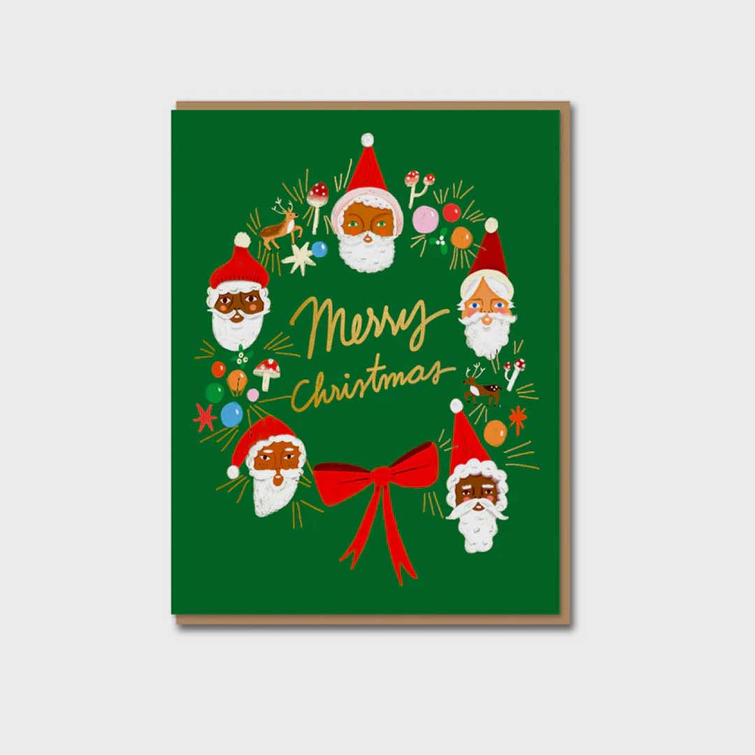 Christmas Card | Father Christmas Wreath