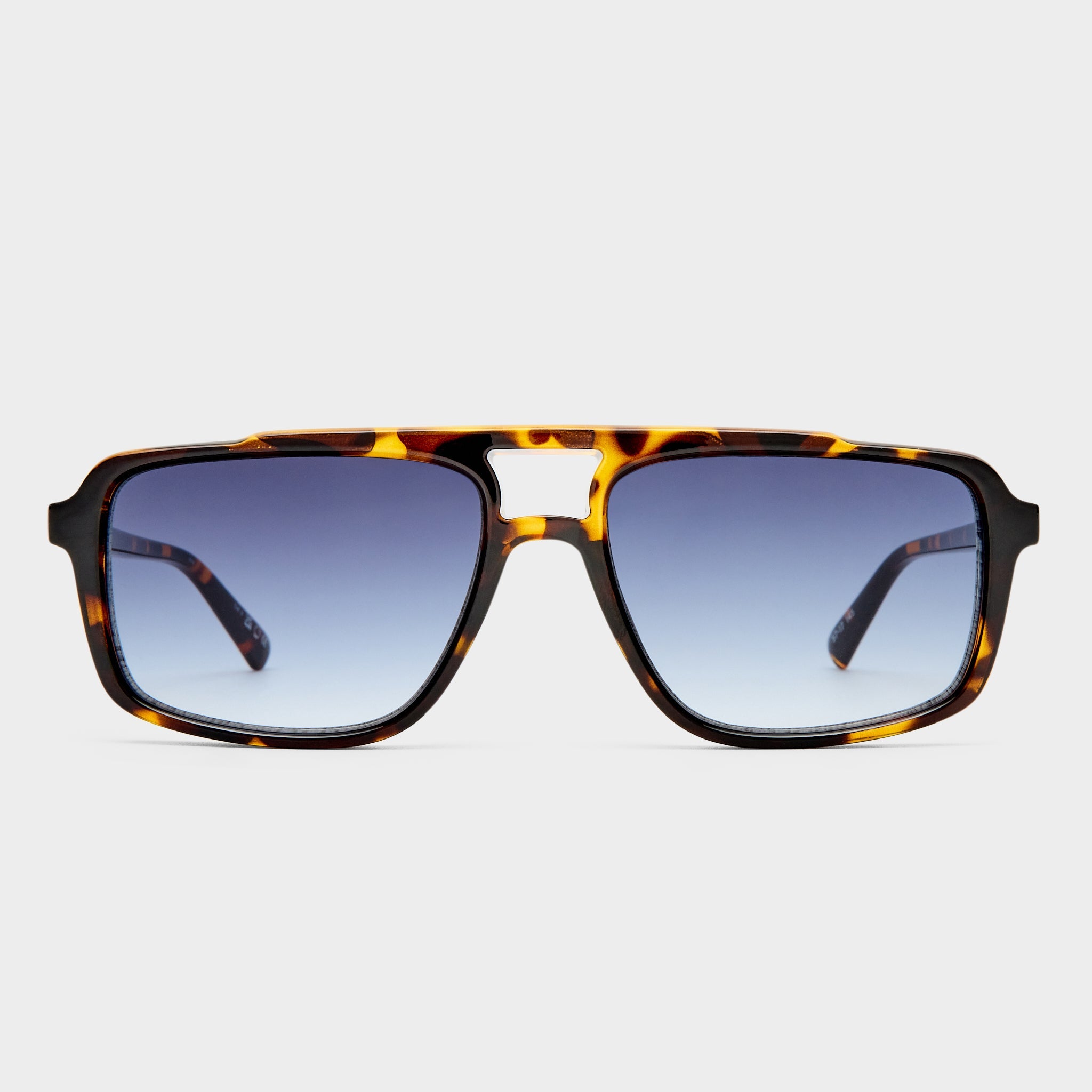 Le Specs Le Gars + sunglasses in Tokyo tort with smoke gradient lenses