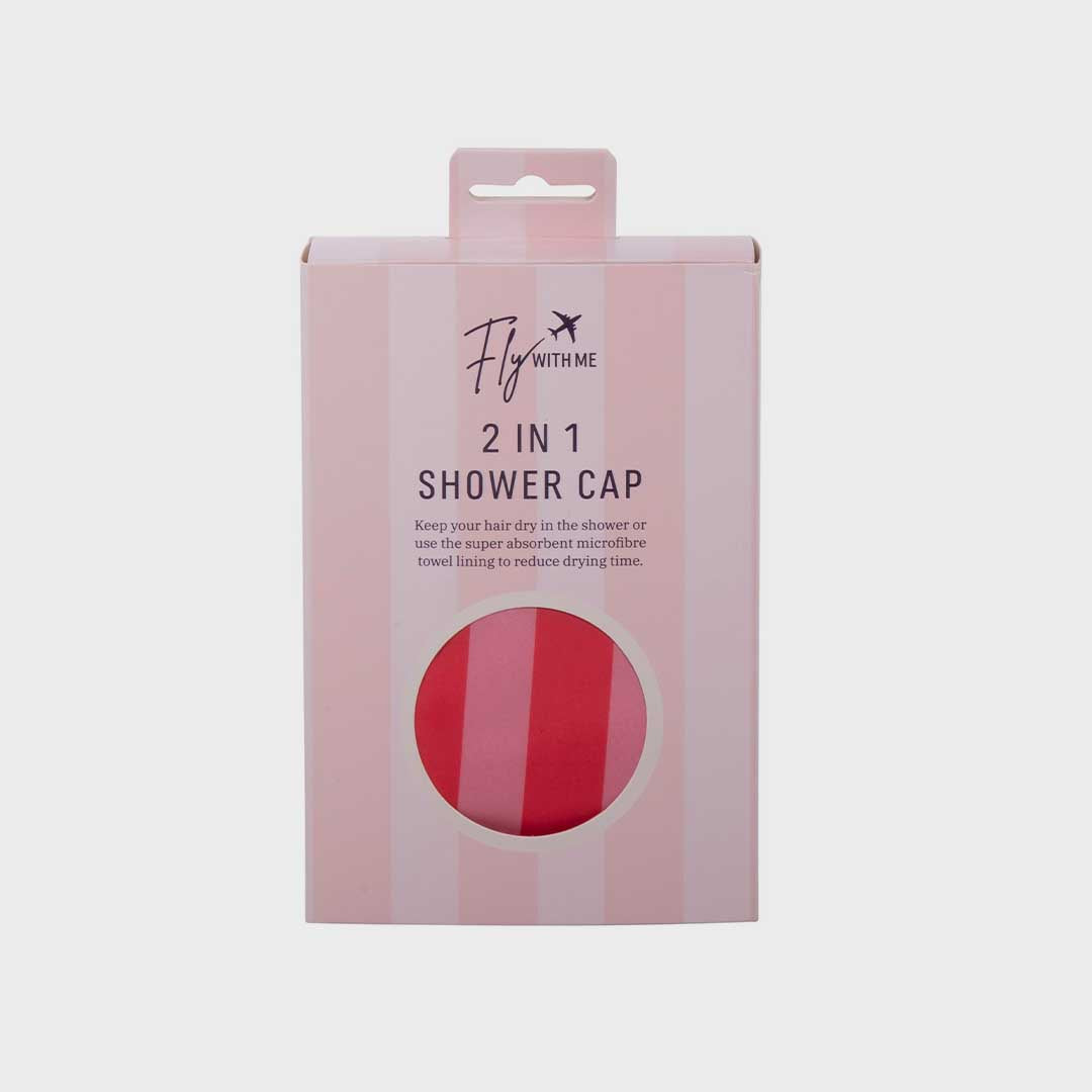 2 in 1 Shower Cap | Pink Raspberry