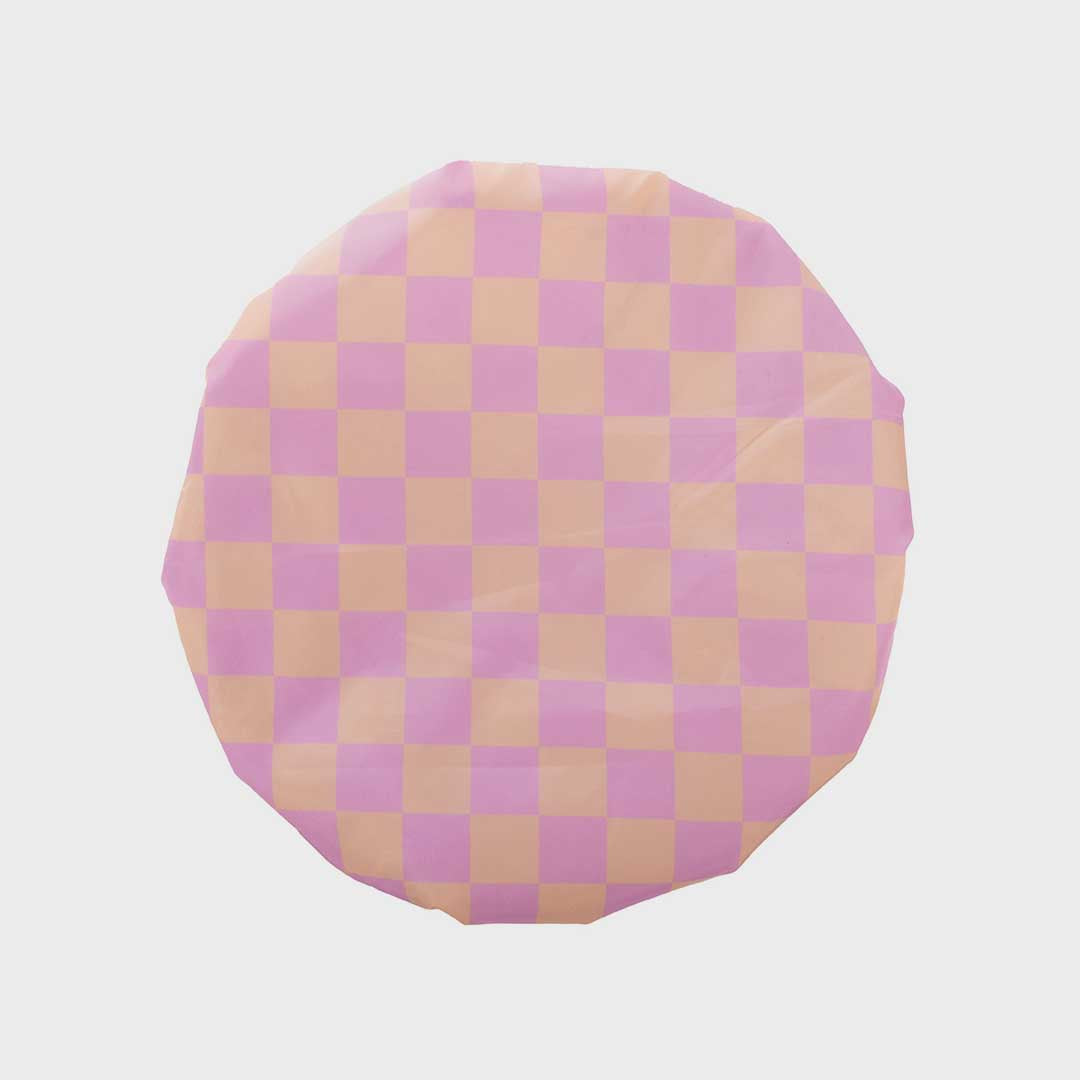 2 in 1 Shower Cap | Purple Biege