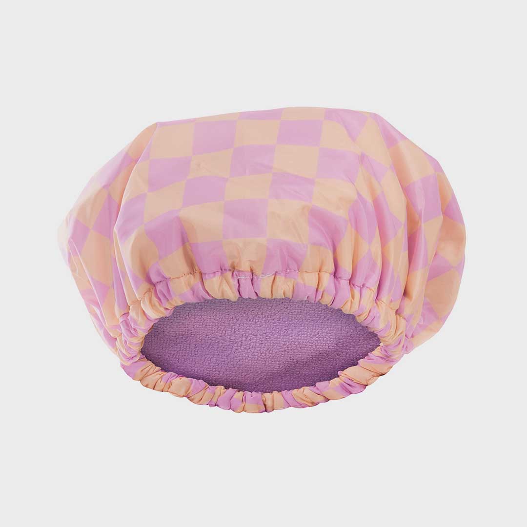 2 in 1 Shower Cap | Purple Biege
