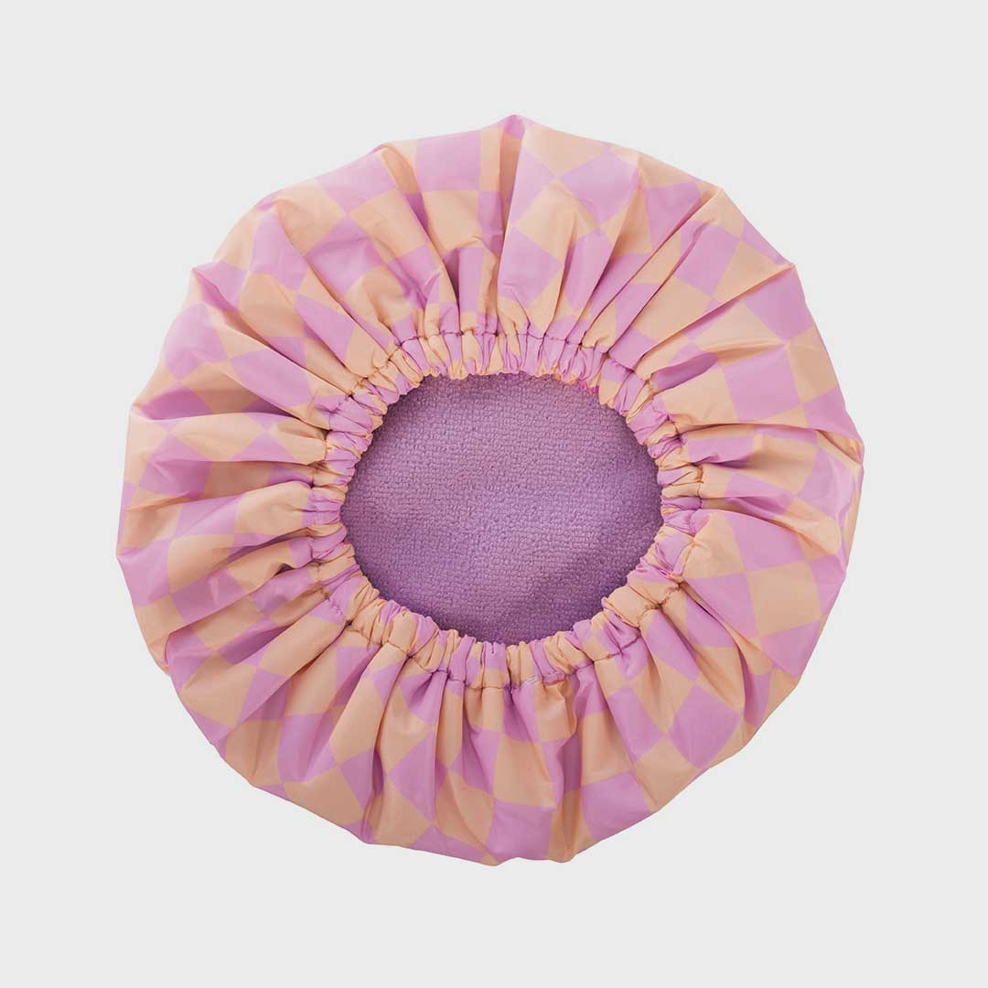 2 in 1 Shower Cap | Purple Biege