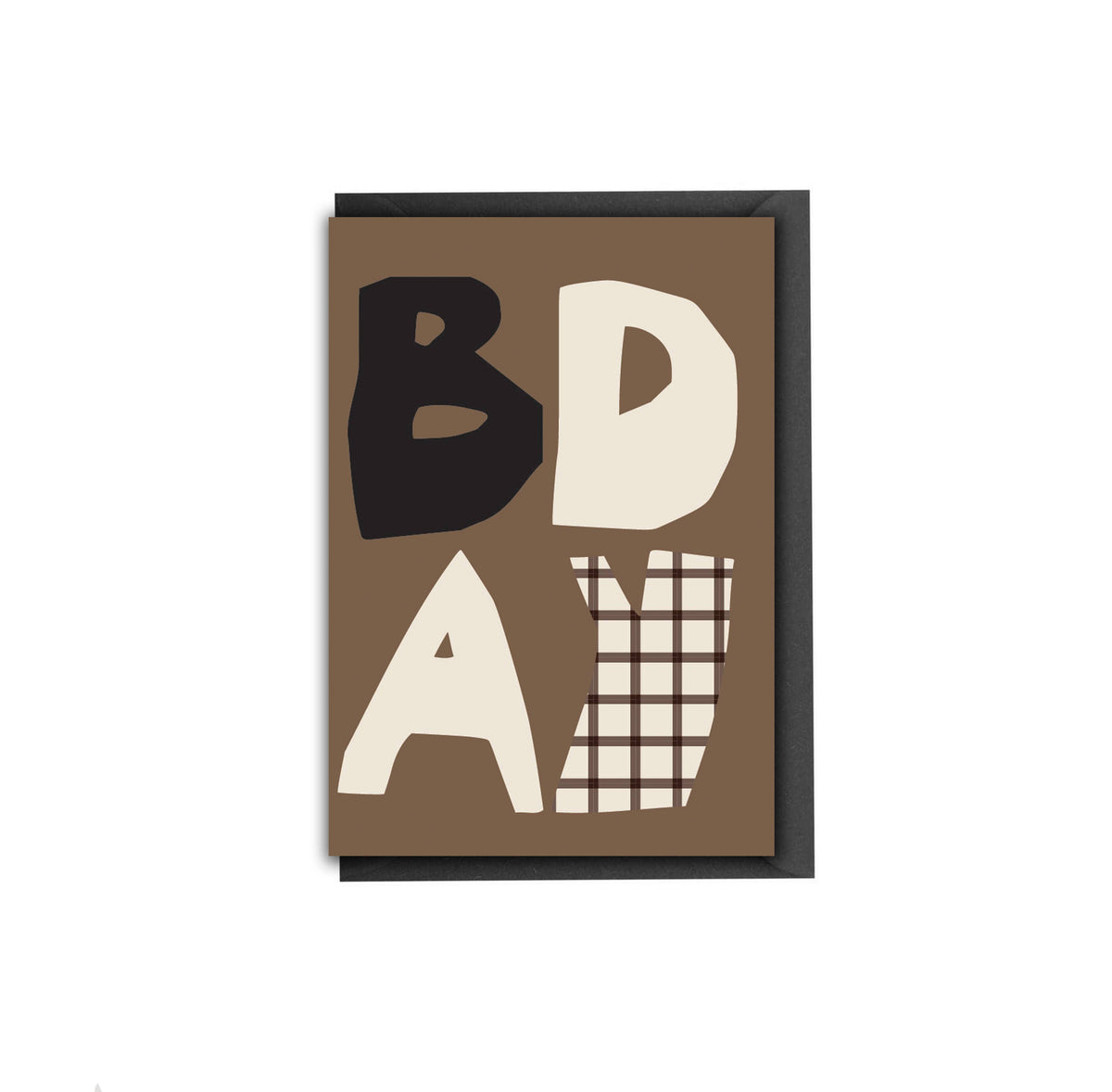 MUTED BROWN AND BLACK BDAY BIRTHDAY CARD