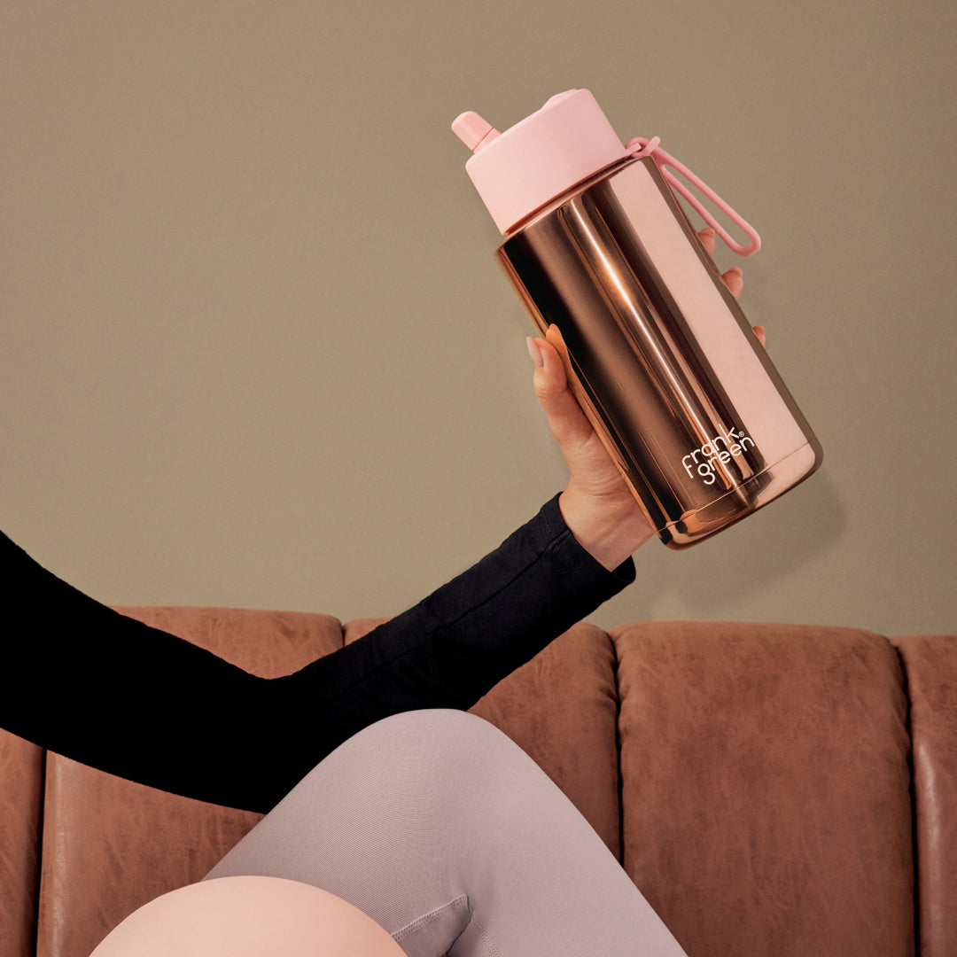Ceramic Reusable Bottle (1 Litre) | Rose Gold Pink