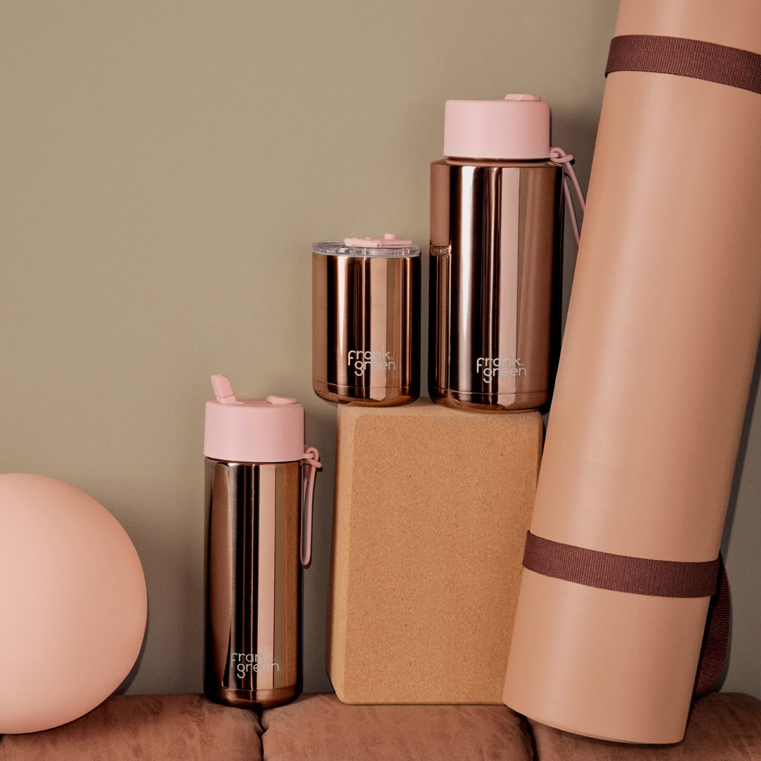 Ceramic Reusable Bottle (1 Litre) | Rose Gold Pink