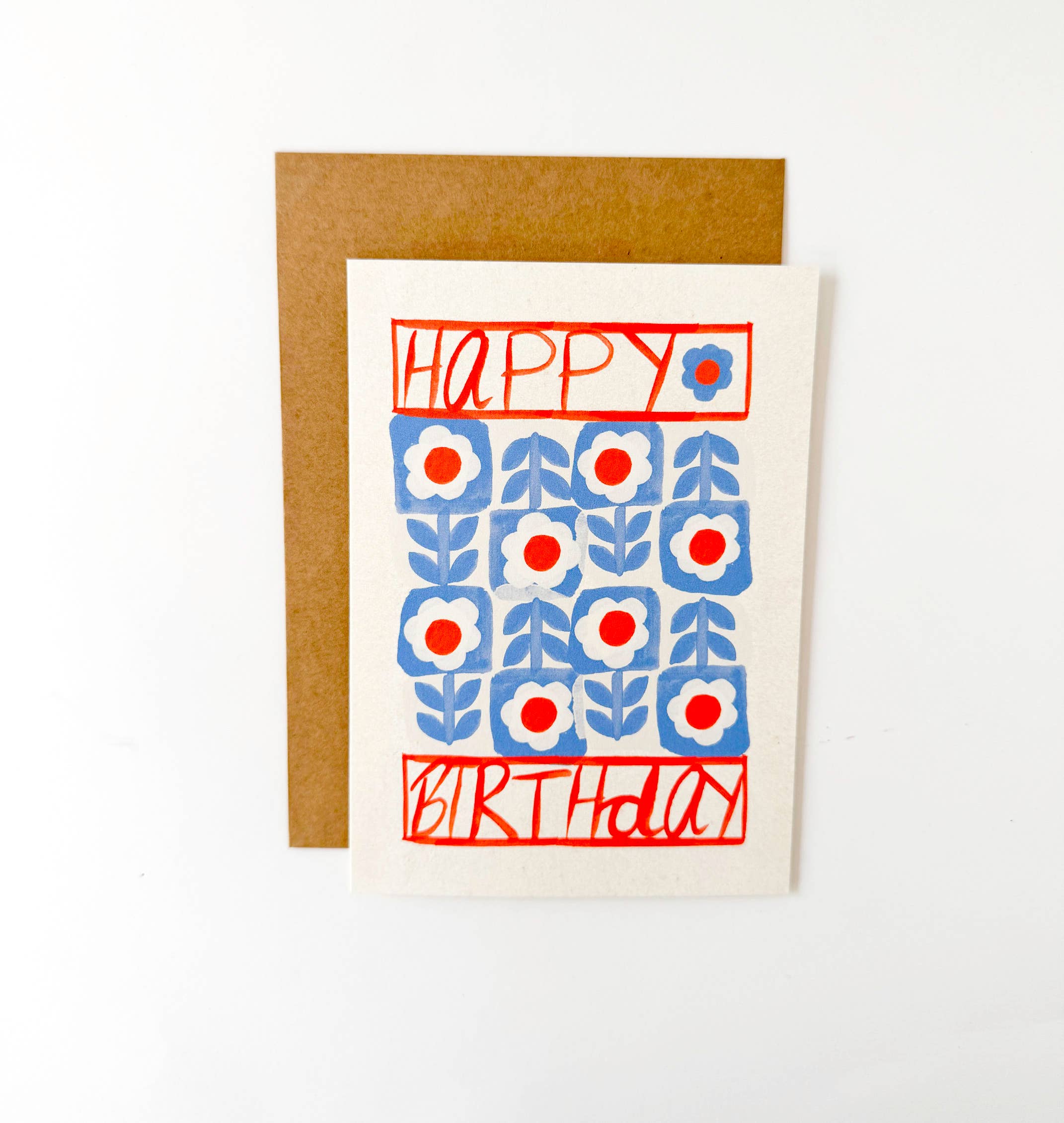 Happy Birthday | Quilt Blue Flowers