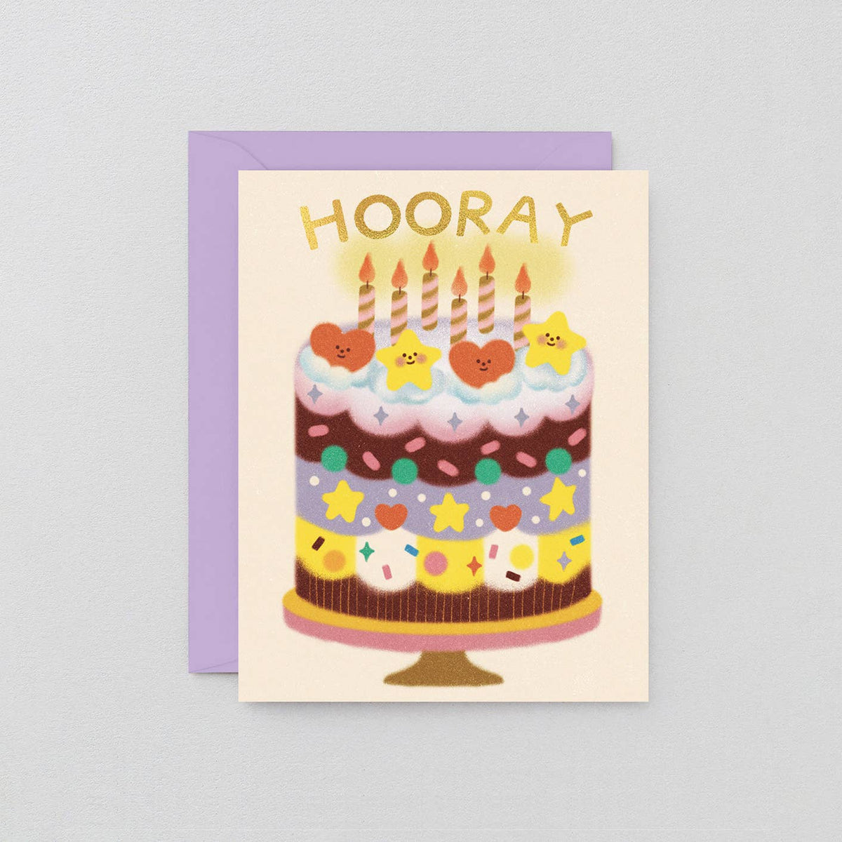 Hooray Happy Birthday Cake Kids Greeting Card