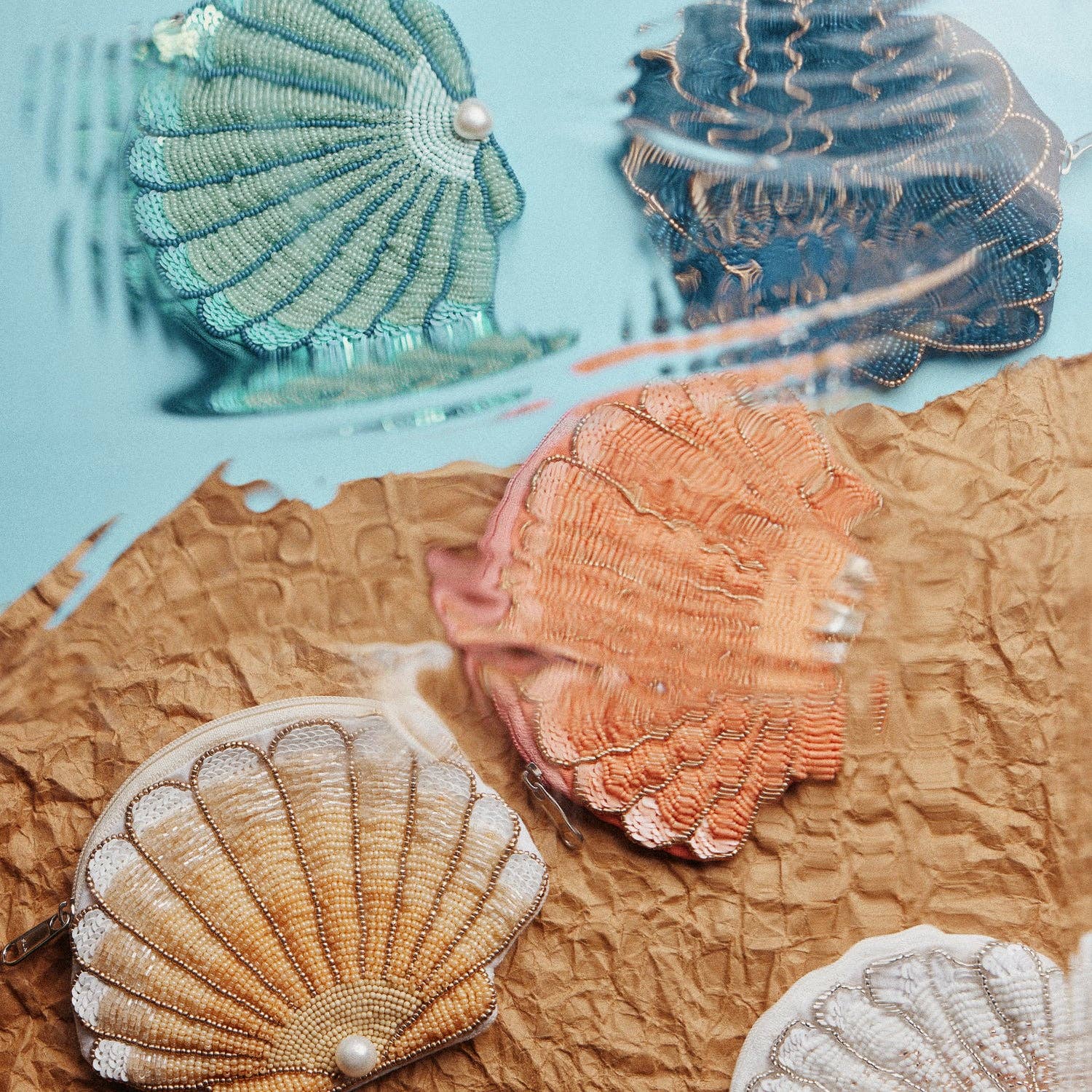 Seashell Beaded Coin Purse | Pink Pearl