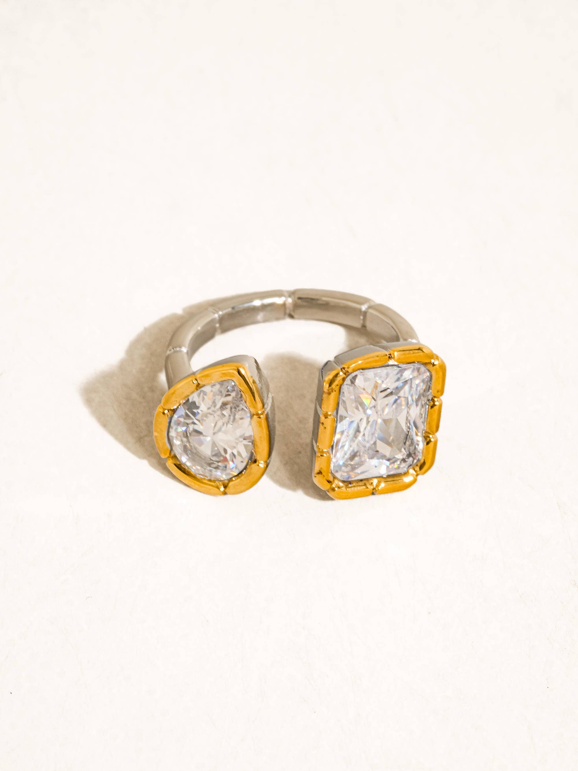 Serréa CZ Adjustable Ring | 18K Gold