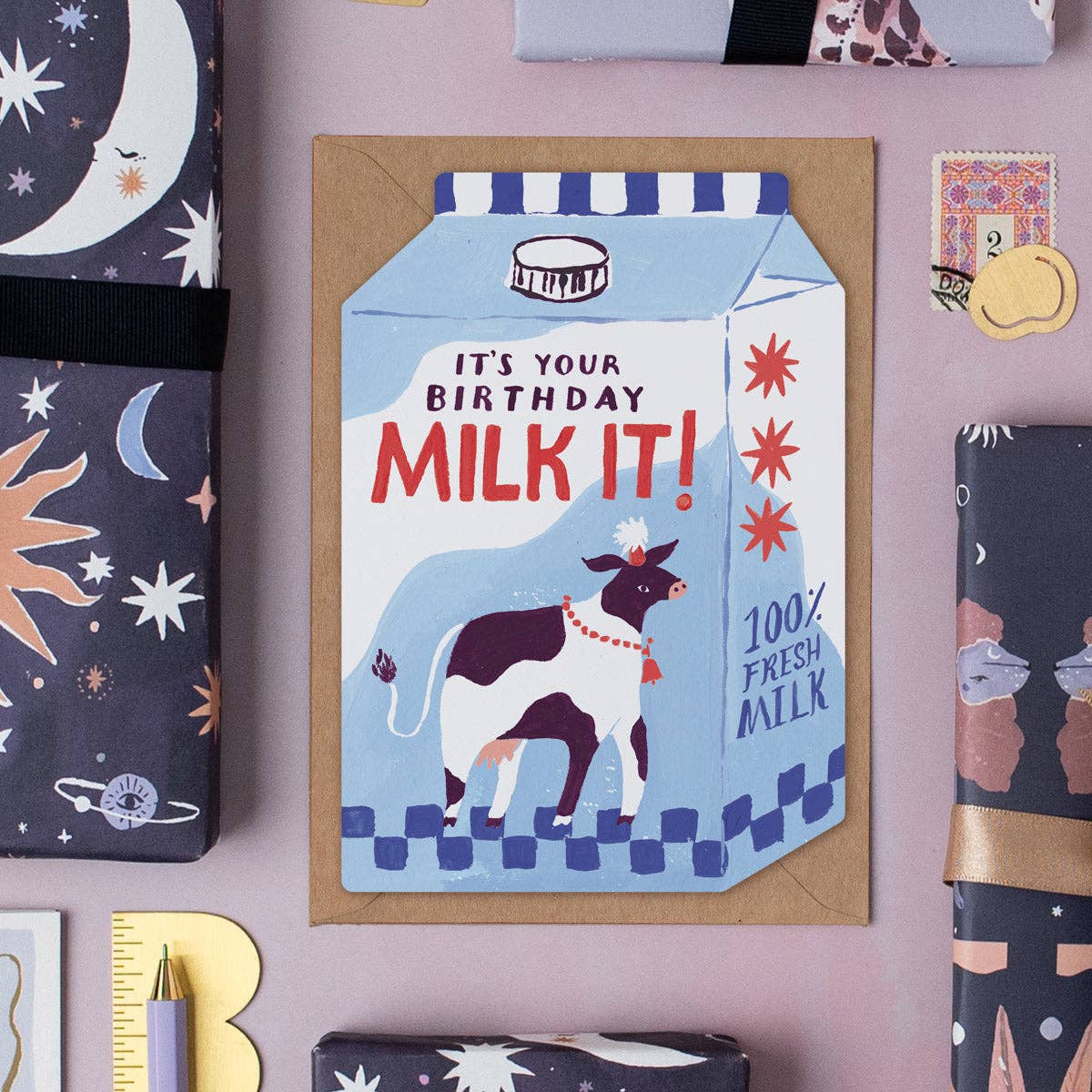 Milk It Birthday Card | Funny Pun Birthday Cards