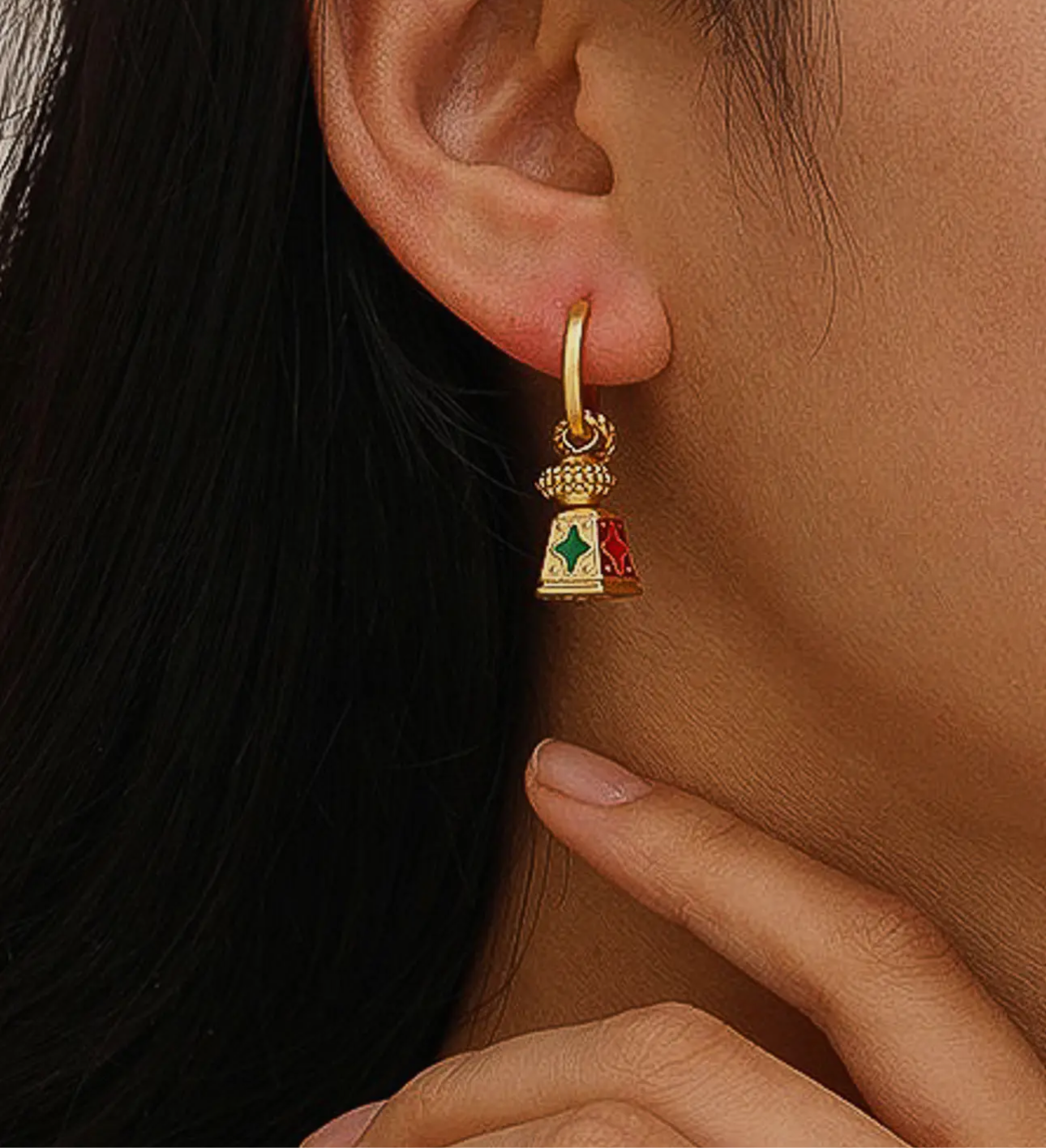 Isabel 18K Gold Bohemian Bell Tower Earring | Yellow Gold