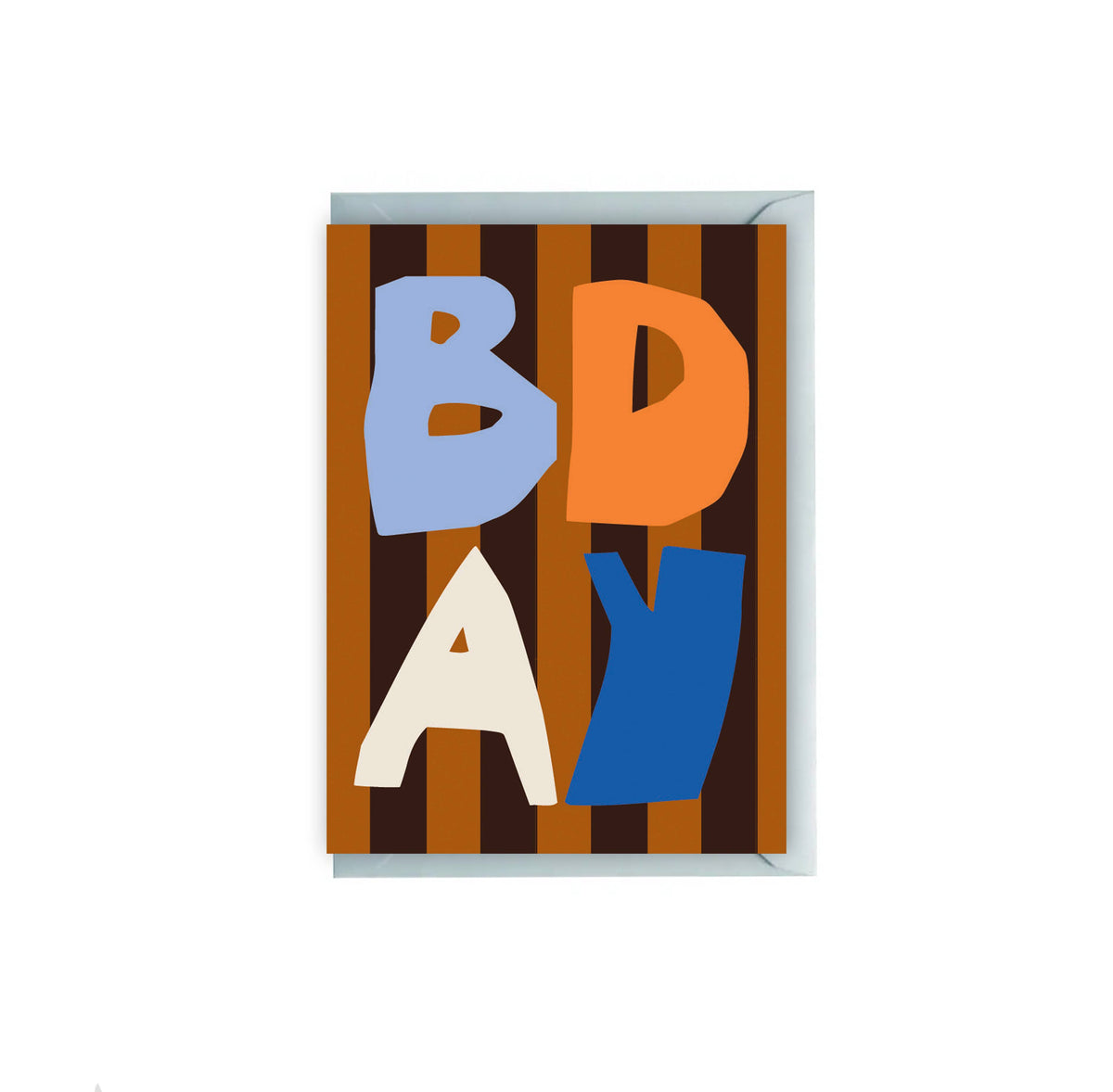 BDAY FOUR LETTERED STRIPED BIRTHDAY CARD