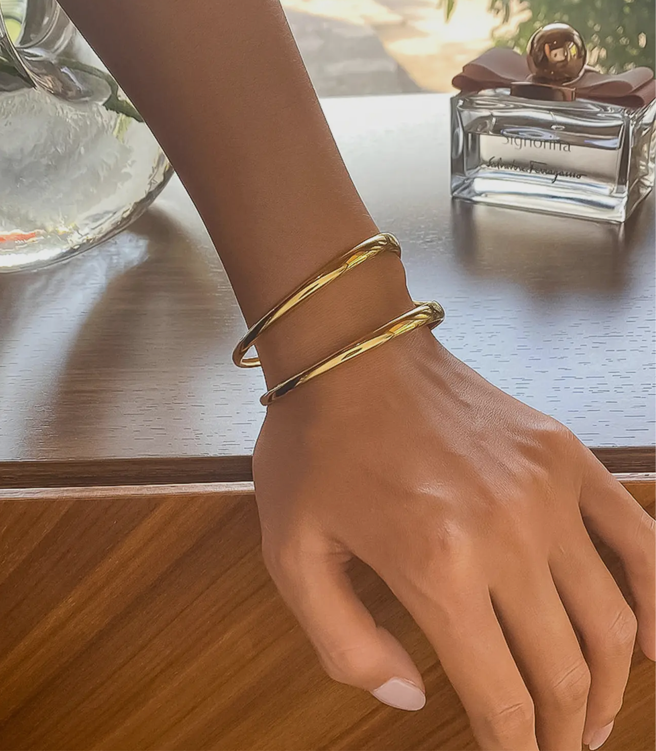Zahara 18K Gold Non-Tarnish Double Strap Bracelet | Yellow Gold