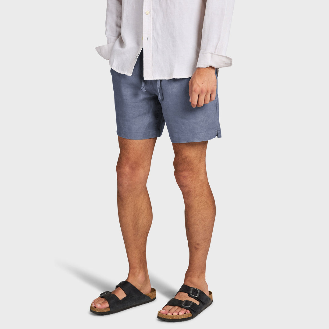 The Academy Brand Riviera Linen Short in Blue Horizon, image 2
