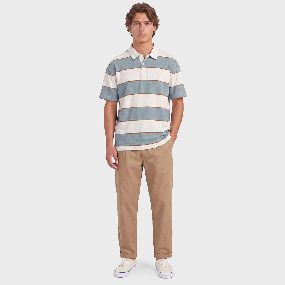 The Academy Brand Watkins SS Stripe Rugby in Smokey Blue, image 1
