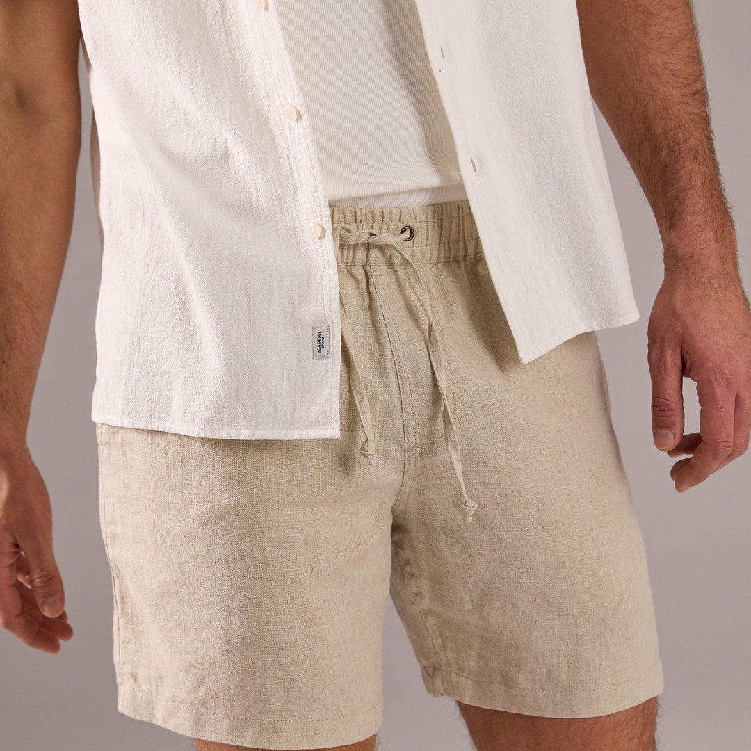 Riviera Linen Short | Oatmeal — view 1