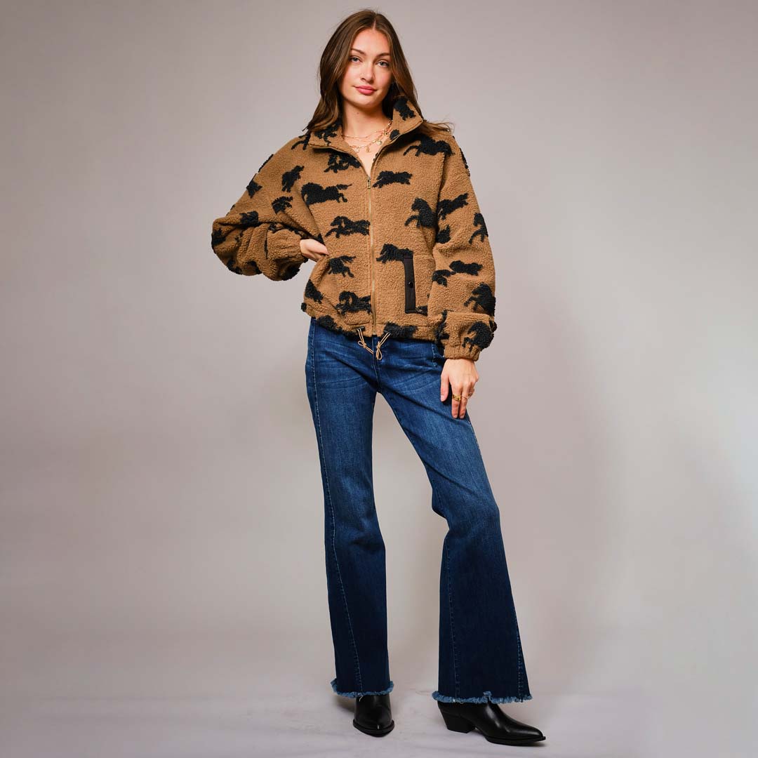 Wild Sherpa Oversized Jacket | Camel