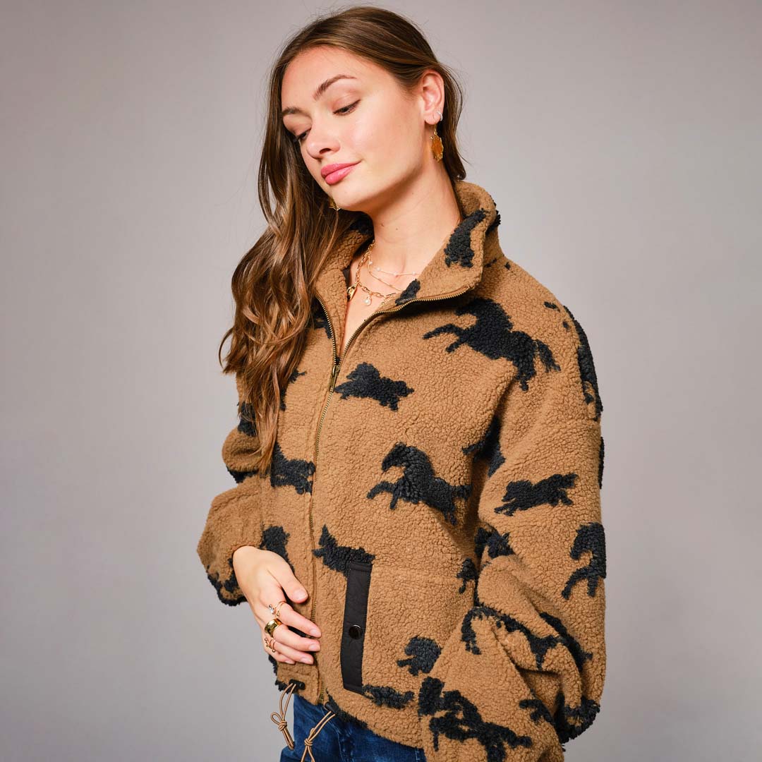 Wild Sherpa Oversized Jacket | Camel