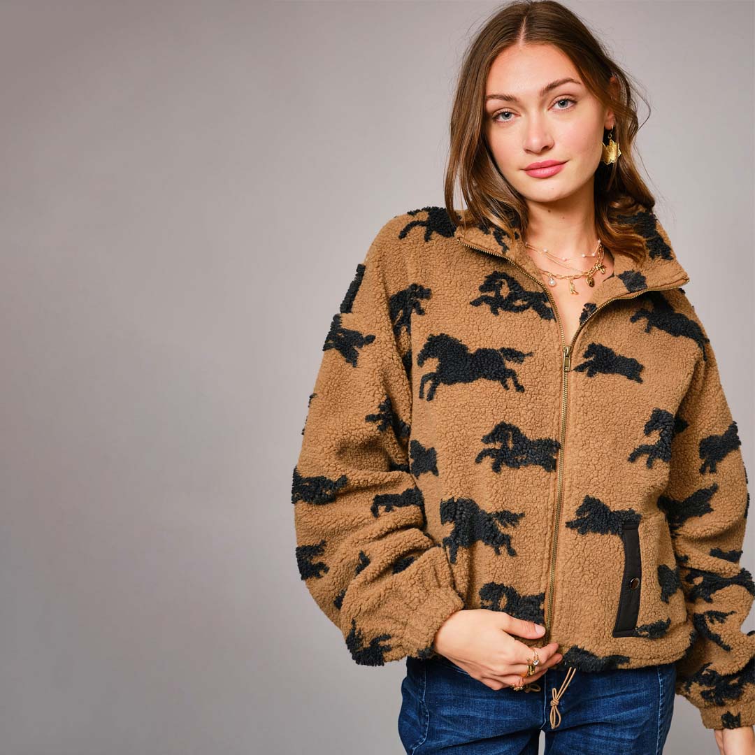 Wild Sherpa Oversized Jacket | Camel