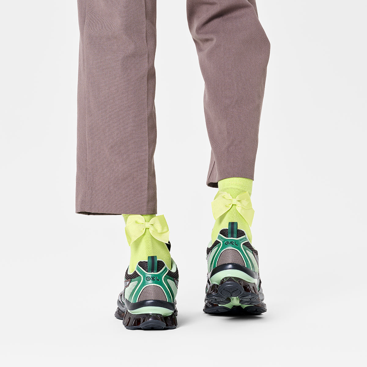 BOW 1/2 CREW SOCK | LIME GREEN