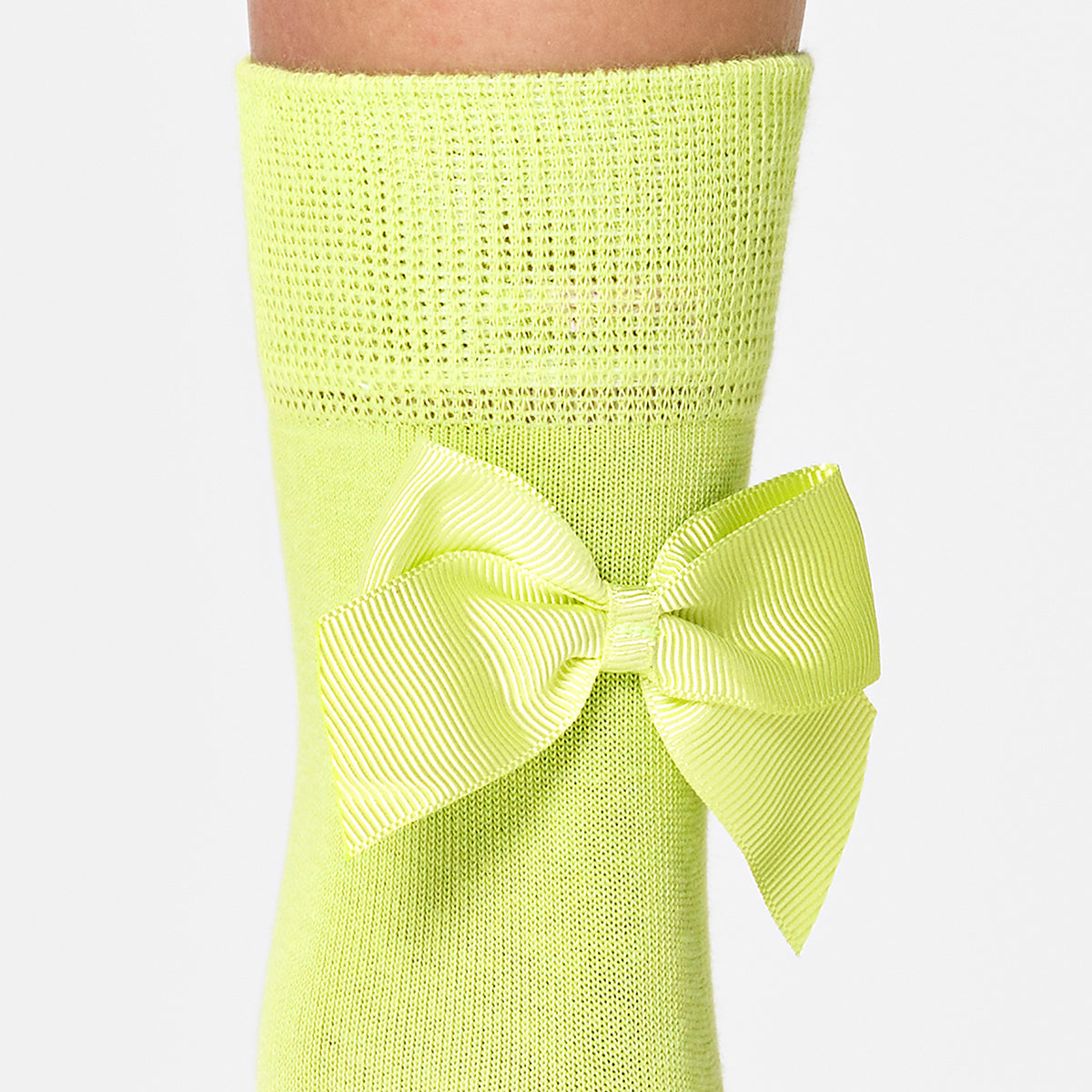 BOW 1/2 CREW SOCK | LIME GREEN