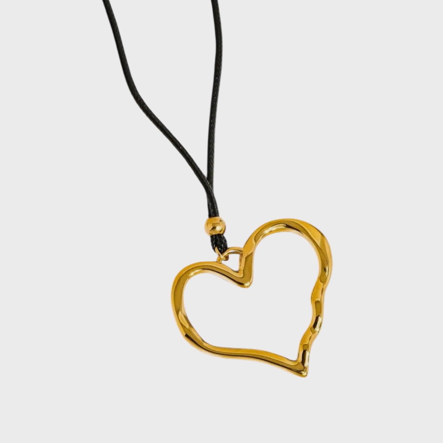 Jeffrey 18K Gold Non-Tarnish Large Heart Necklace | Yellow Gold