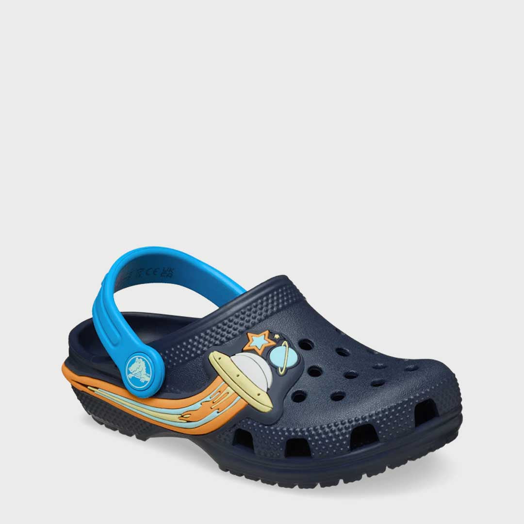 Toddler Classic Clog UFO Lights | Navy