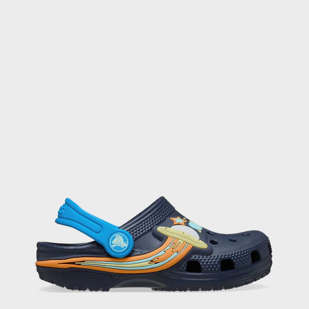 Toddler Classic Clog UFO Lights | Navy