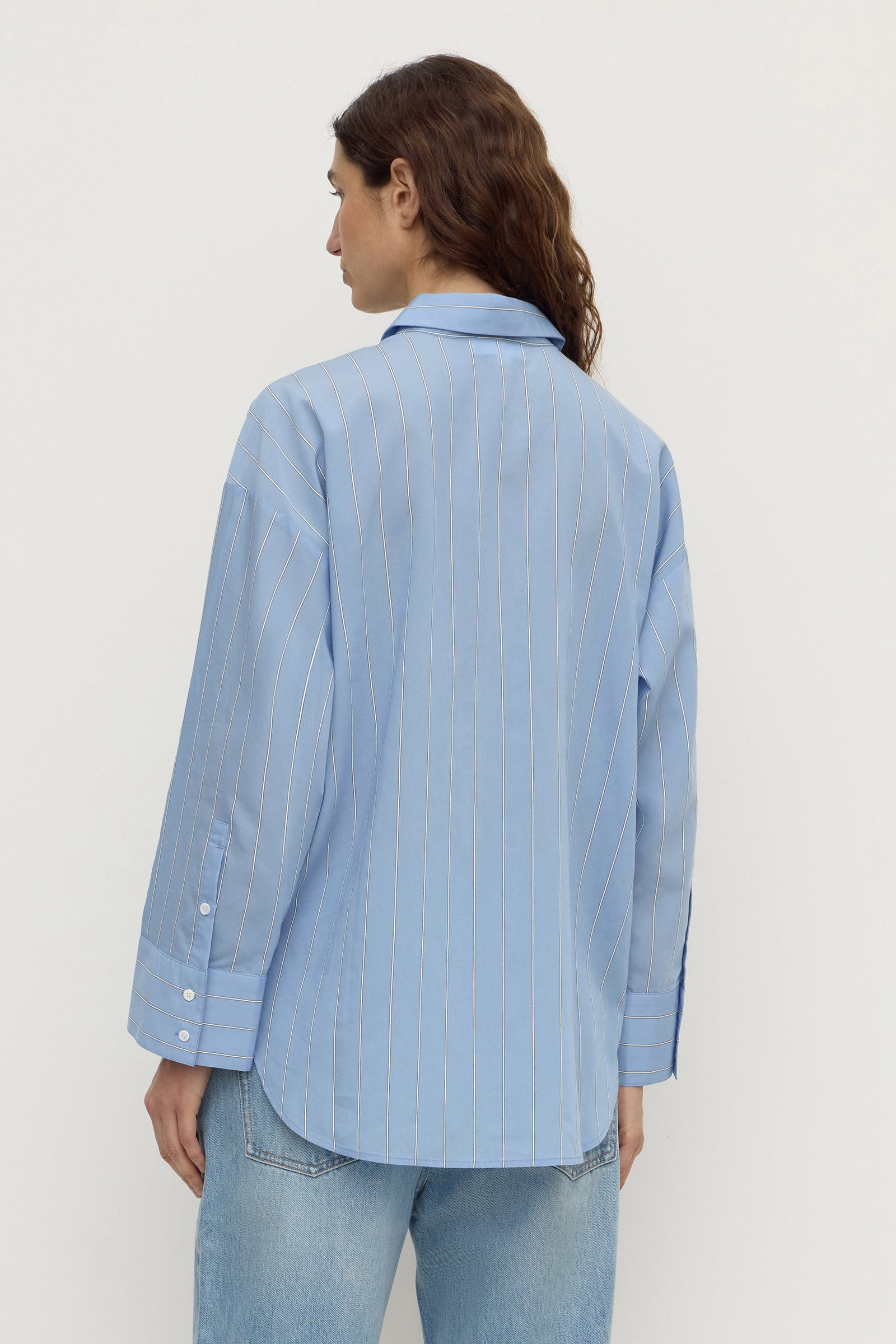 Assembly Label Delaney Italian Stripe Shirt in Blue