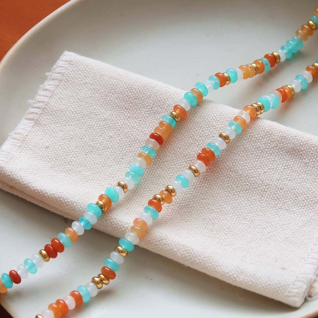 Indira Beaded Boho Necklace | Multi-Coloured