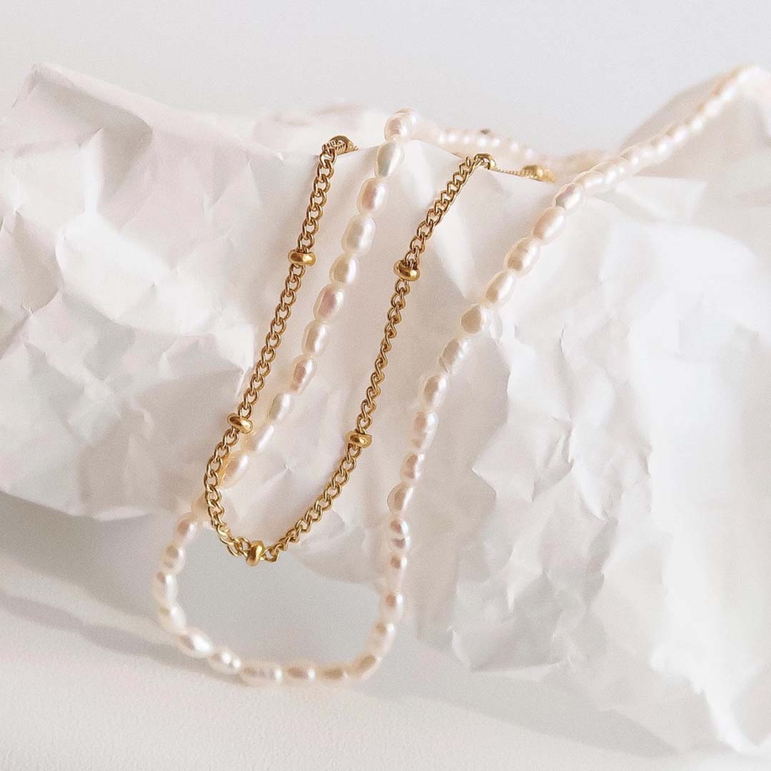 Camryn Necklace | Soft Pearl Gold