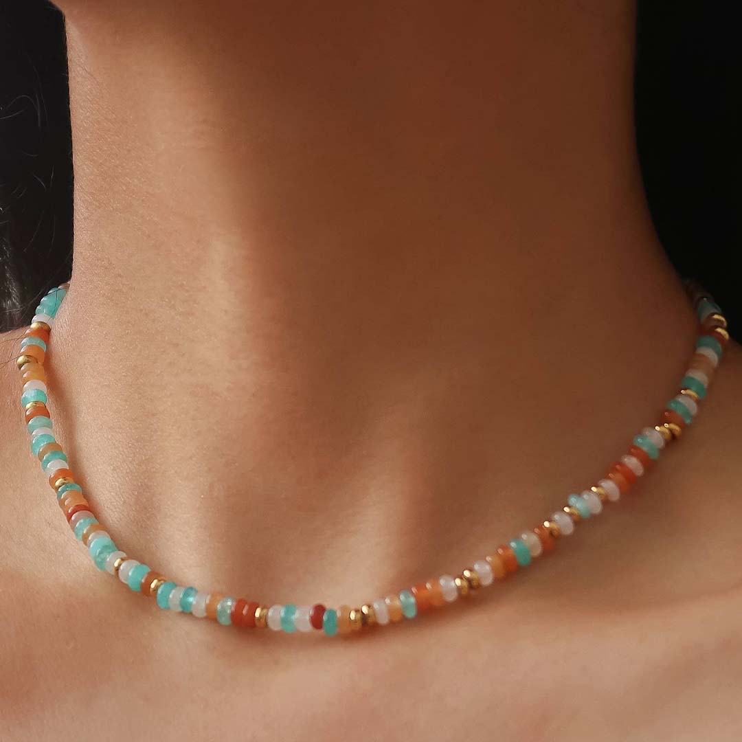 Indira Beaded Boho Necklace | Multi-Coloured