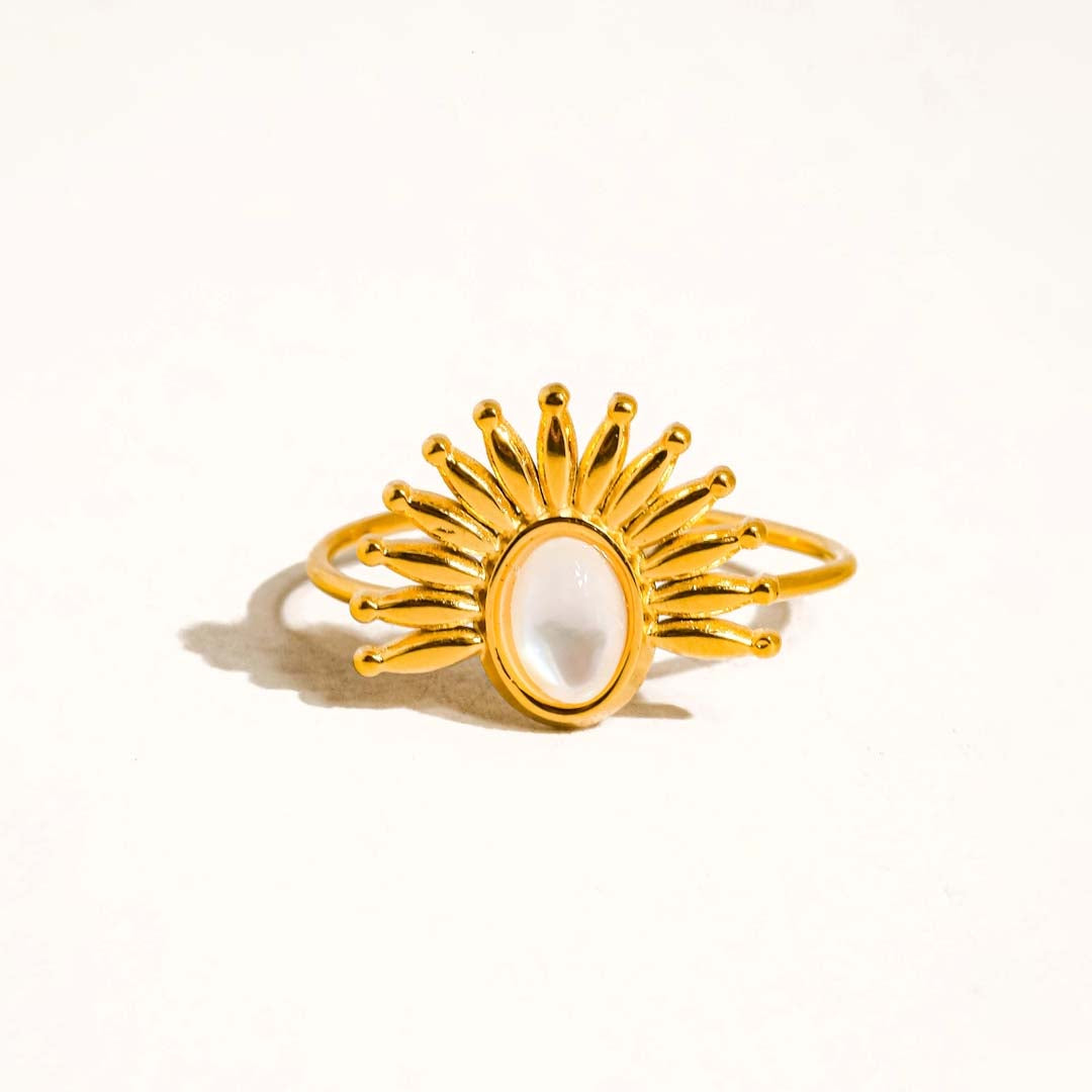 Fabienne Sun Stone Ring | White