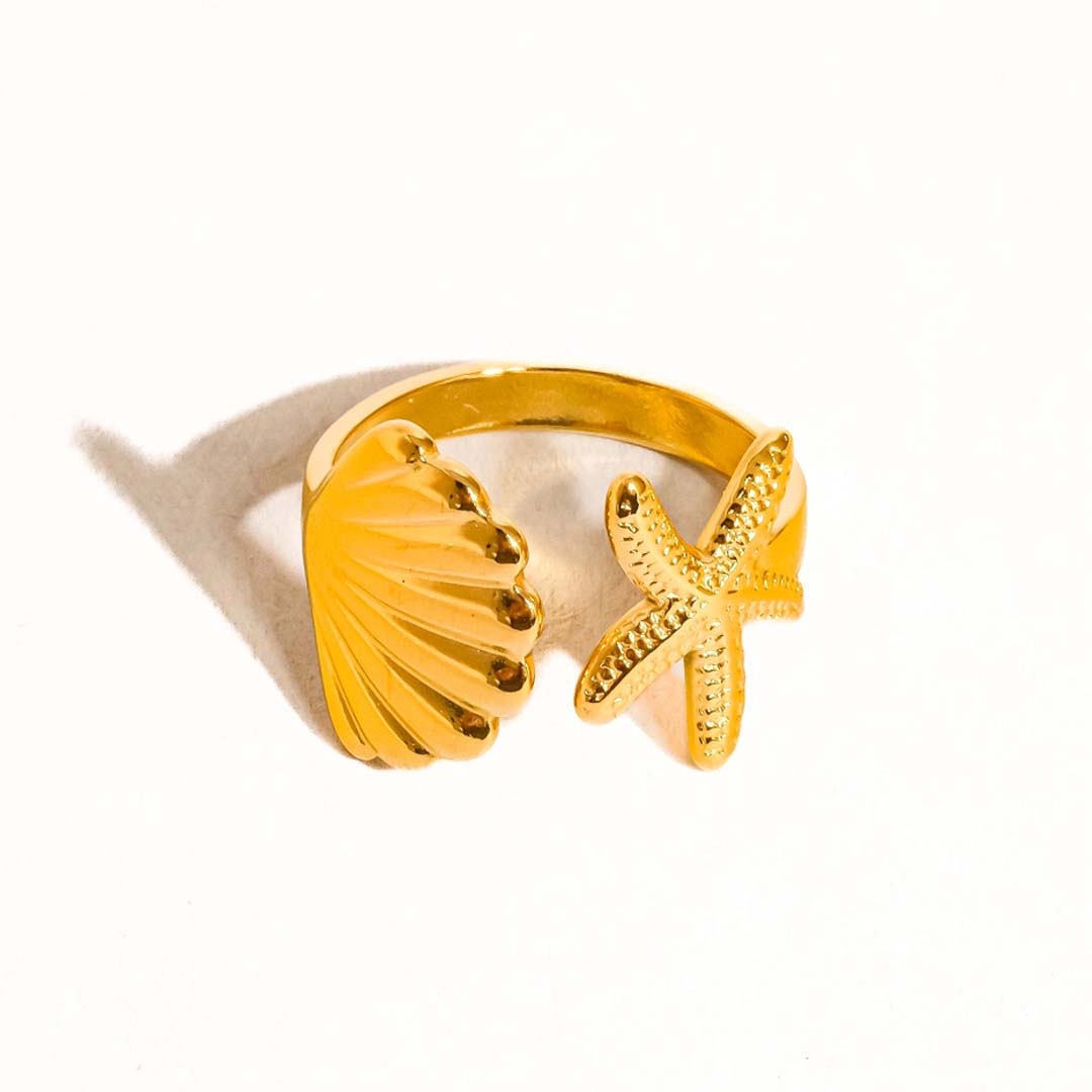 Étoilé Star & Shell Ring | Gold