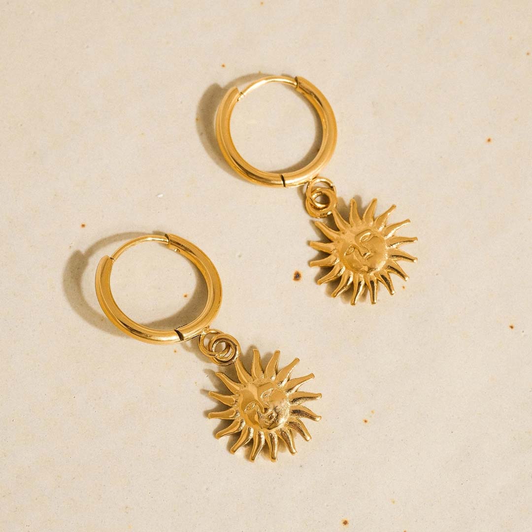Pascale Sun Hoop Earring | Gold