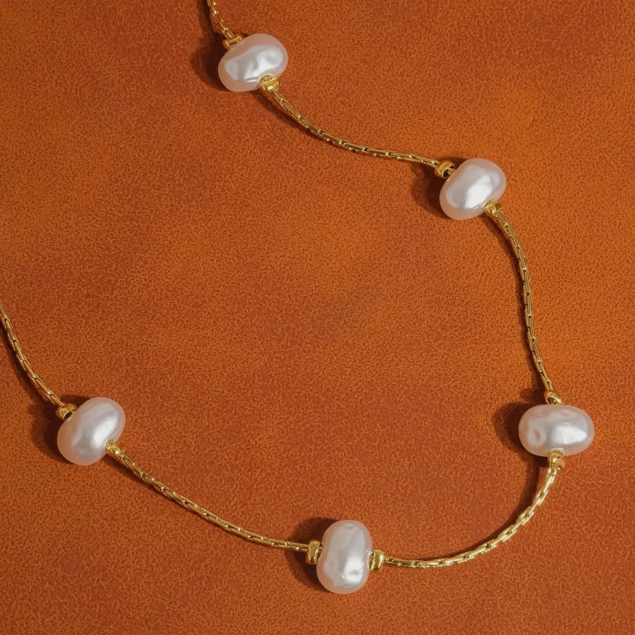 Ida 18K Non-Tarnish Petite Pearl Necklace | Yellow Gold