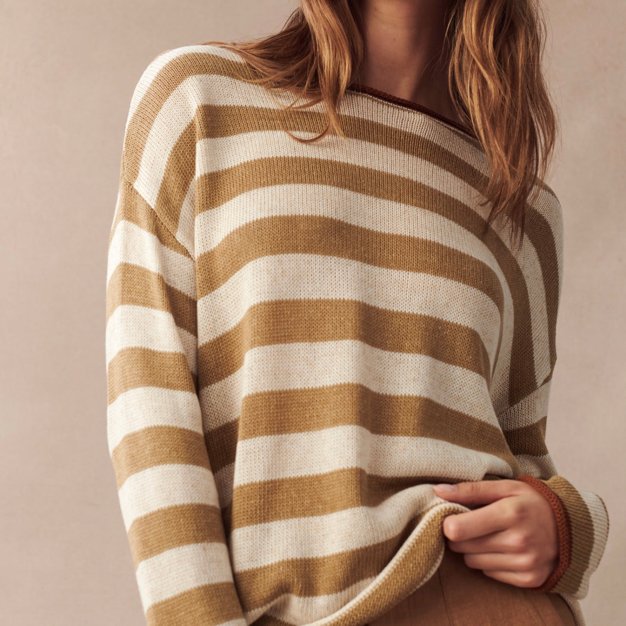 EM SPRING KNIT | BEIGE STRIPE