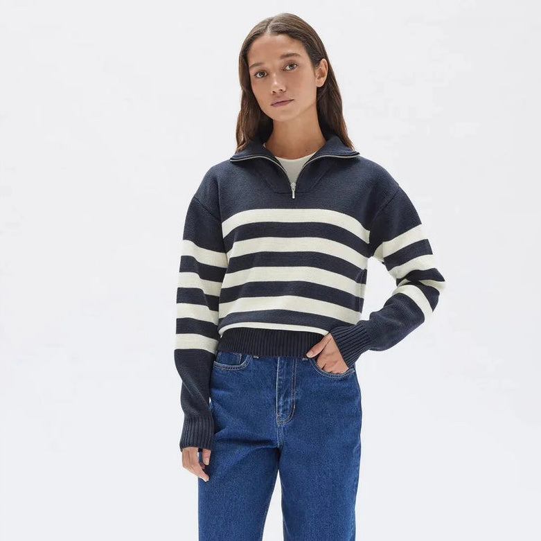 PARISIENNE QUARTER ZIP | NAVY