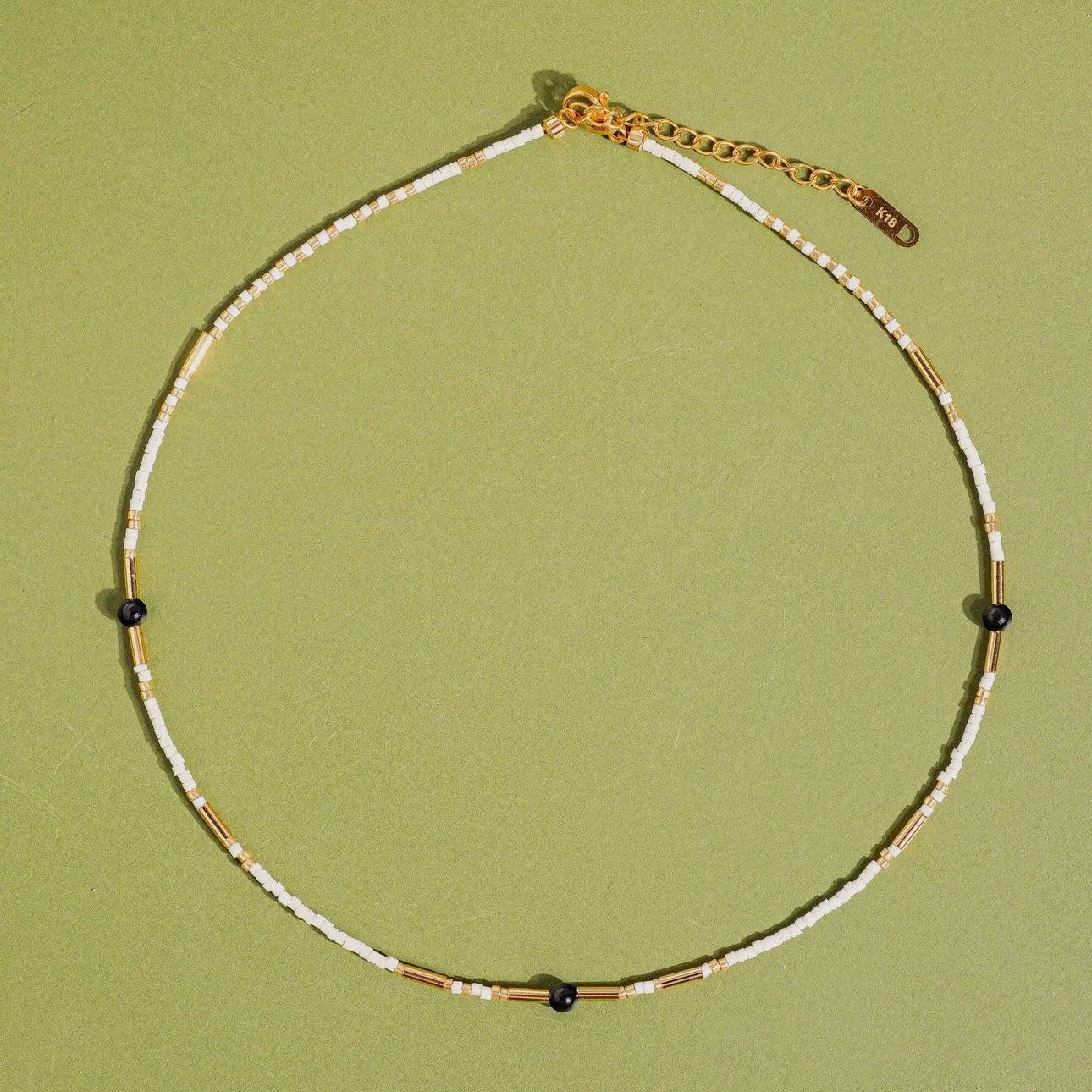 Nyx 18K Handmade Bohemian Beaded Stack Necklace|White