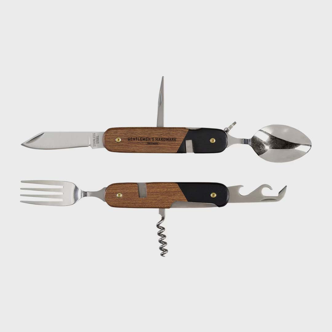 Camping Cutlery Tool, Wood