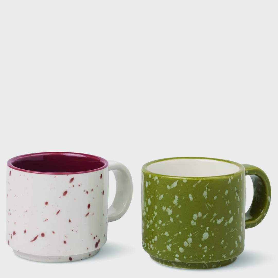 The Simon Set of 2 Espresso Cups | Cream + Olive