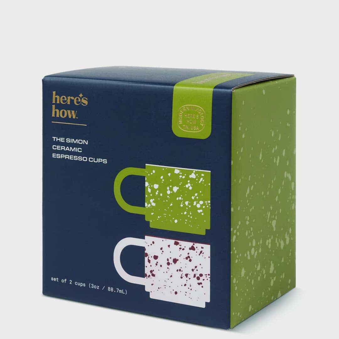 The Simon Set of 2 Espresso Cups | Cream + Olive