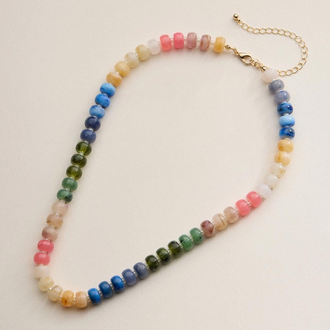 Gradient Glass Beaded Necklace | Multicolour