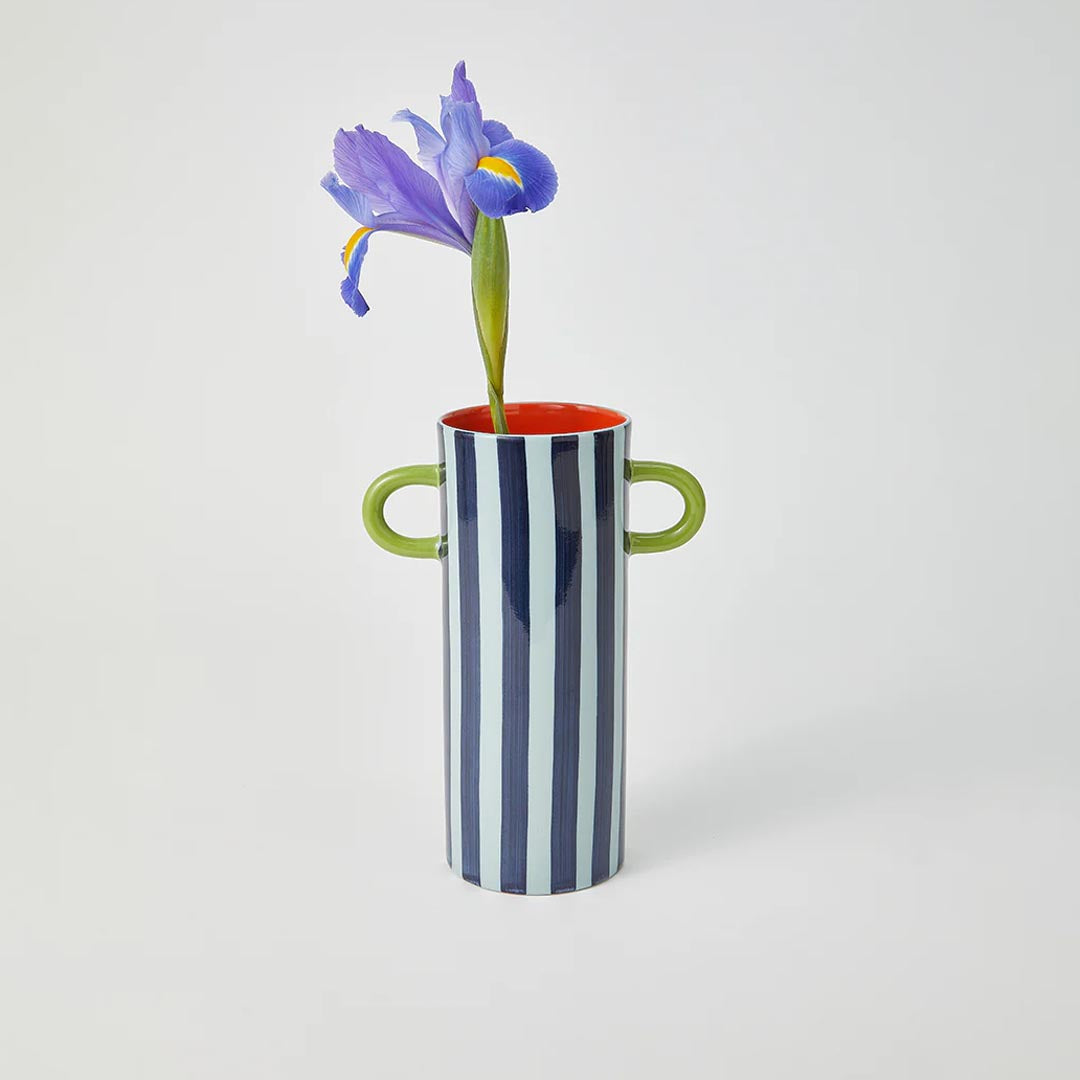 Griffe Tall Vase | Blue stripe