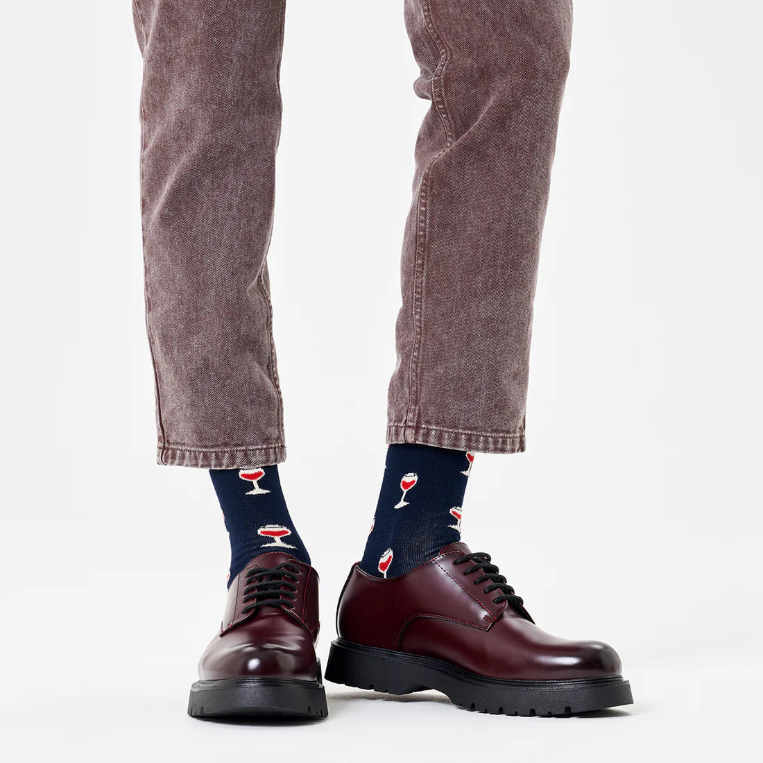 Glass Of Wine Sock (6500) | Navy