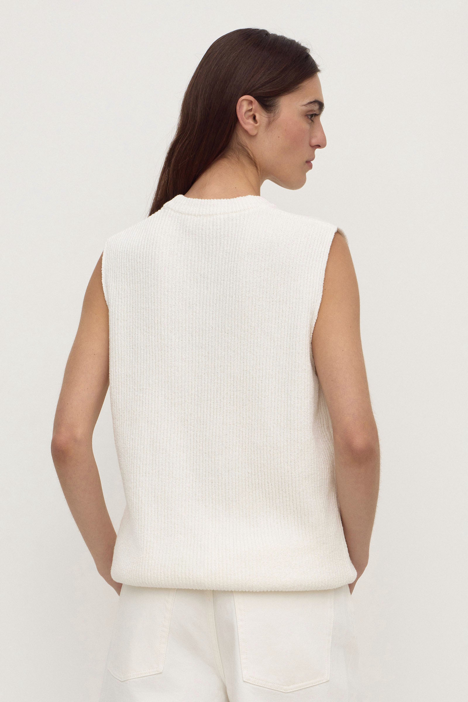 Assembly Label Hannah Cotton Boucle Tank in Cream