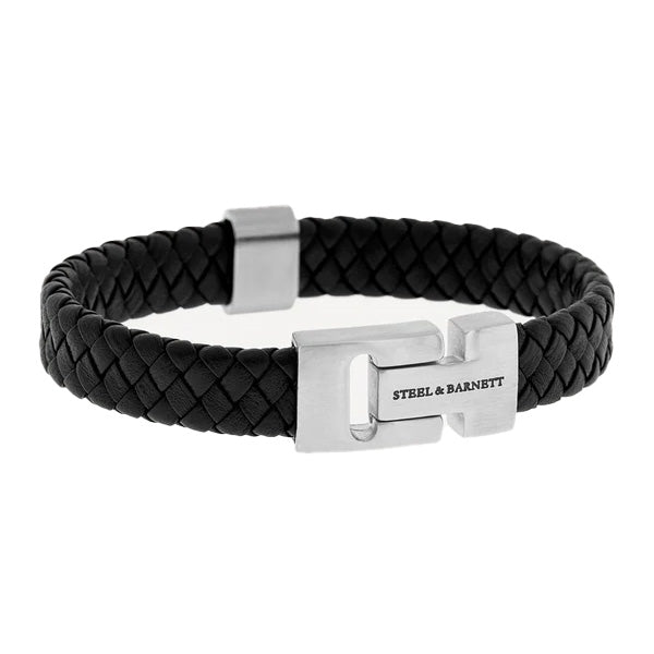 Harrison Black Silver bracelet by Steel & Barnett